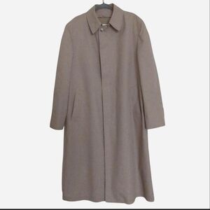 Vintage London Fog Trench Coat Mens 42 Long - Khaki Overcoat w/ Zip-Out Liner